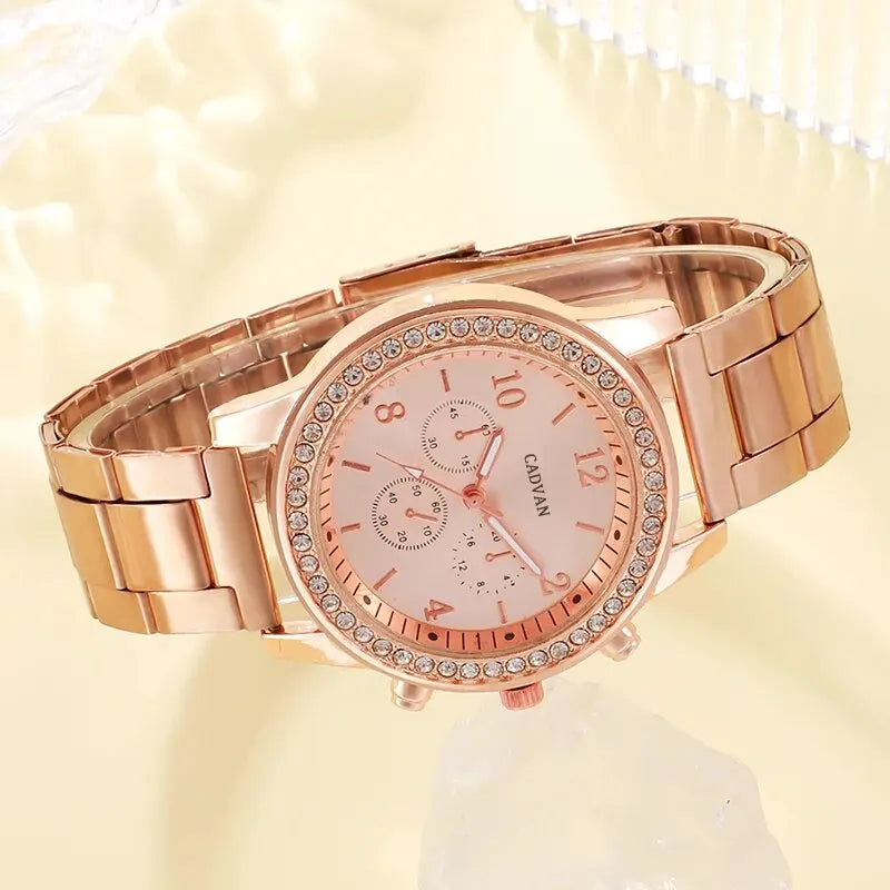 6PCS Rose Gold Luxury Watch