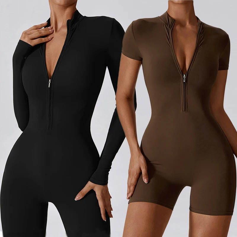 Zipper Bodycon Jumpsuit