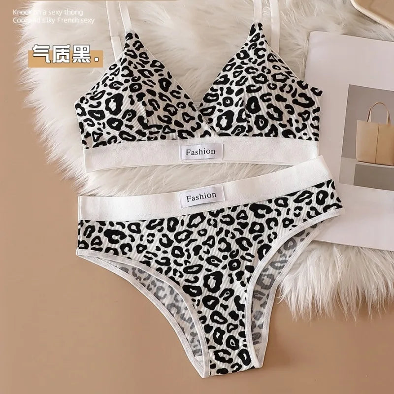 Leopard Print Bra Set