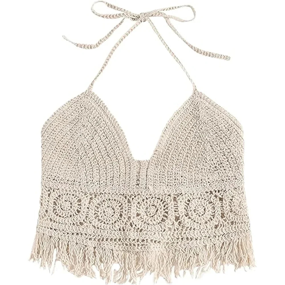 Boho Fringe Backless Halter